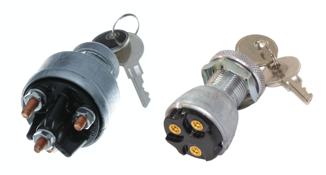 Ignition switches can be used in a variety of transportation and industrial applications ranging from run/start ignition to single-point control for lights and accessories. Switch Components offers universal components that easily replaces any other type of ignition key switch with similar mounting dimensions. 