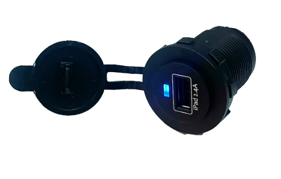 USBA Single Port Charger, 2.4A Total (Single Port), LED Indicator with shared power output._0