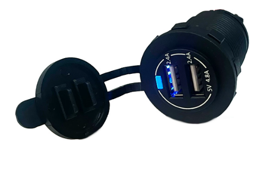 USB-A Dual Port Charger, 2.4A + 2.4A (Independent Power Per Port), LED Indicator – Compact Design USBA Dual Port Charger, 2.4A + 2.4A (Independent Power Per Port), LED Indicator with LED indicator for charging status._0