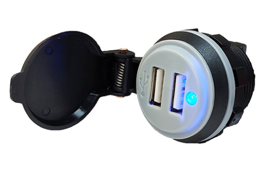 USB-A Dual Port Charger, 2.4A + 2.4A (Independent Power Per Port), LED Indicator – Compact Design USBA Dual Port Charger, 2.4A + 2.4A (Independent Power Per Port), LED Indicator with LED indicator for charging status._0