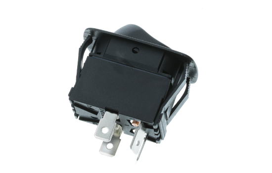 SRA1 switches are designed with rounded-rectangular wave-like actuator. Frames and actuator colors are black . Its water and dust resistant frame seals the switch to the IP56. Offered in single and double pole with various circuit options._1