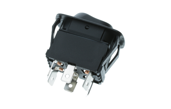 SRA1 switches are designed with rounded-rectangular wave-like actuator. Frames and actuator colors are black . Its water and dust resistant frame seals the switch to the IP56. Offered in single and double pole with various circuit options._1