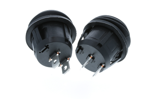 RA4-1A-AC-2-B-ROCKER(2) RA4 Round Rockers are illuminated by a dot LED offered in four different colors. Its snap-in design is compatible with a majority of standard panel cutouts. Used in a wide variety of applications including appliances and computers and peripherals._1