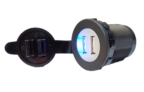 USB-A Dual Port Charger, 2.4A + 2.4A (Independent Power Per Port), LED Indicator – Compact Design USBA Dual Port Charger, 2.4A + 2.4A (Independent Power Per Port), LED Indicator with LED indicator for charging status._0