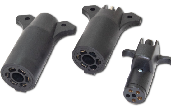 This one-piece molder trailer adapter allows 6 and 7 pole trailer connectors to be used in 4, 5 and 6 pole circuits. Made of lightweight, nylon material for superior corrosion resistance. Ideal for boat trailers, campers and utility vehicles. Optional tet
