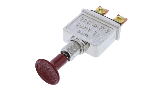 Switch Components PP-1A-DC-7-R-PUSH PULL Our Push-Pull switches are designed with a finished look that is professional and sleek, typically used in older automotive models as a headlight switch. These switches feature a rugged die cast housing to extra strength and durability and an easy mountin
