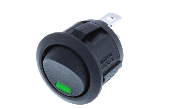 RA3-1A-DC-2-RL-ROCKER SWITCHE(2) RA3 Round Rockers are illuminated by a dot LED offered in four different colors. Its snap-in design is compatible with a majority of standard panel cutouts. Used in a wide variety of applications including appliances and computers and peripherals.