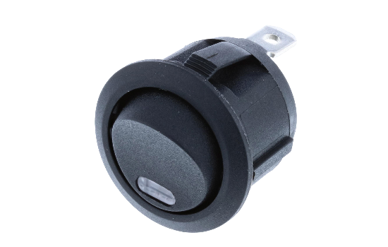 RA3-1A-DC-2-RL-ROCKER SWITCH(1) RA3 Round Rockers are illuminated by a dot LED offered in four different colors. Its snap-in design is compatible with a majority of standard panel cutouts. Used in a wide variety of applications including appliances and computers and peripherals.