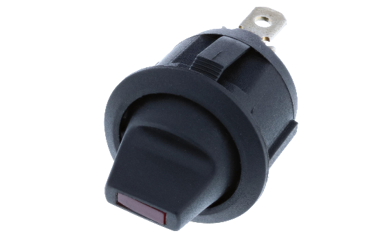 RA5-1A-DC-2-RL-ROCKER SWITCH(1) Round Rockers are illuminated by a dot LED offered in four different colors. Its snap-in design is compatible with a majority of standard panel cutouts. Used in a wide variety of applications including appliances and computers and peripherals.
