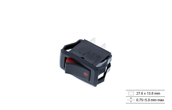 RG1 Series midsize rockers are offered non-illuminated or illuminated and with a two-color molded actuator and bezel (Black and Red) option. Recommended for home appliances, computer equipment, automotive and industrial controls uses.