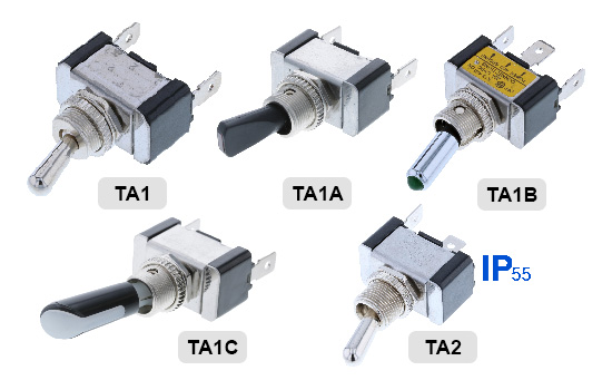 Switch Components offers a wide variety of nylon and metal heavy-duty Toggle Switches which are designed to fulfil the needs of today's automotive, marine and industrial applications along with a wide spectrum of general or custom electrical applications.