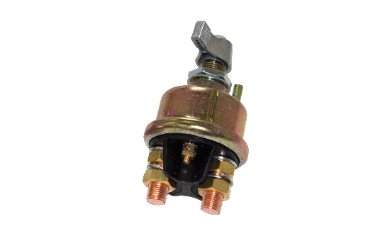 HDB2_Swtich Components (2) High Current battery disconnect switch that boasts a 300A continuous rating. Heavy-duty steel construction (IP67), sealed with O-rings at base and mounting stem, and with case and terminal insulator. With indexing pin and optional lock-out feature. (2)