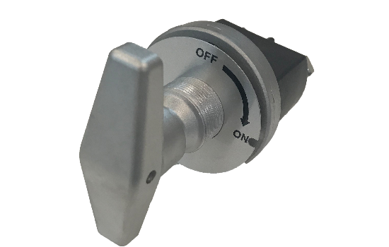 Robust high-amp battery disconnect switch with an easy-grip T-handle that was durably designed to withstand harsh environments and adverse conditions. It has vibration and shock resistance to accommodate heavy duty applications and is IP66 rated for water