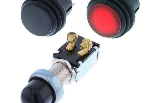 Switch Components  Pushbuttons include the widest selection of actuator styles, shapes and colors in order to accommodate different application demands 